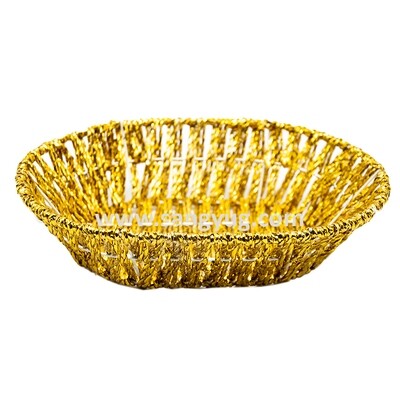 Gift hamper basket GOLD oval shape 280X220X70MM