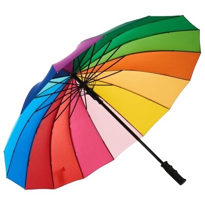 Rainbow umbrella with straight handle 77cm colours RSHUMB
