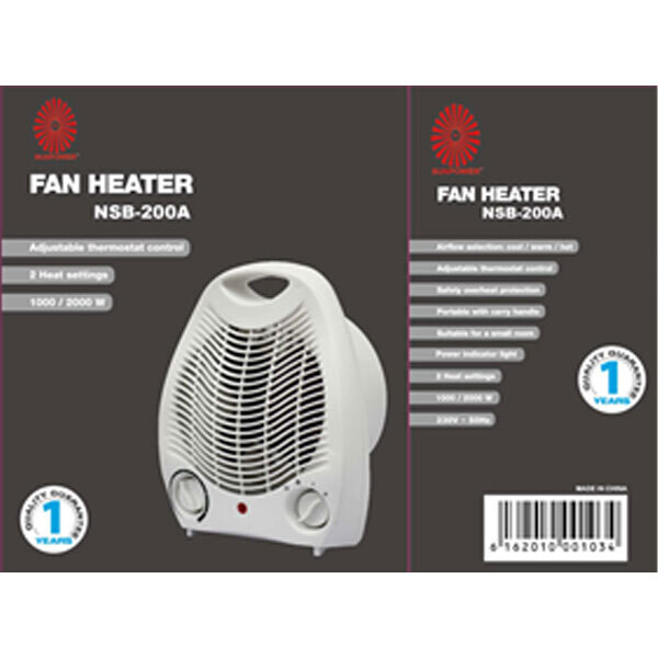 Sunpower Room Heater Fan Type With Carry Handle 2000Watts 22X13.5X26