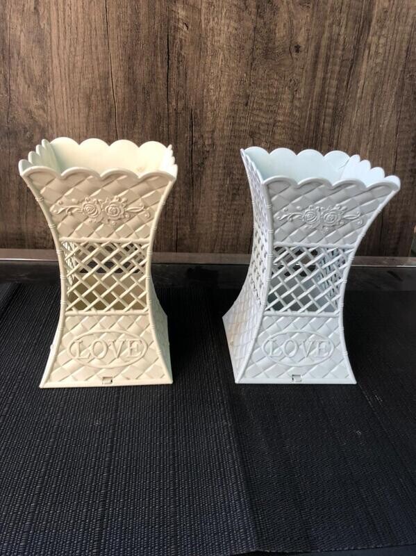 Plastic flower vase colourful