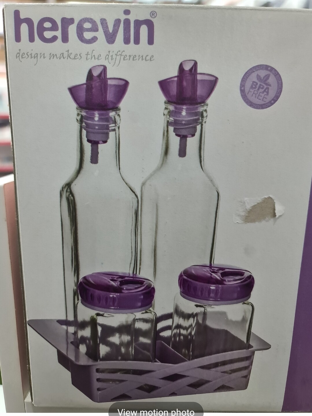 Oil vinegar &amp; salt 4pcs set. 2oil jars &amp; 2 salt shakers