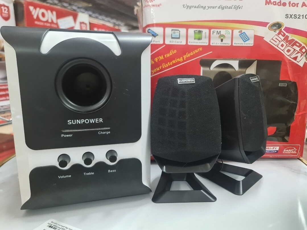 Sunpower rechargeable sub woofer 2.1 hi-fi with Sd Usb &amp; FM