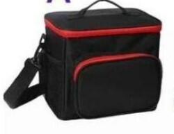 Food Carrying Lunch Bag. Insulated thermal bag L25 xW16xH21cm Black Maroon 4357#