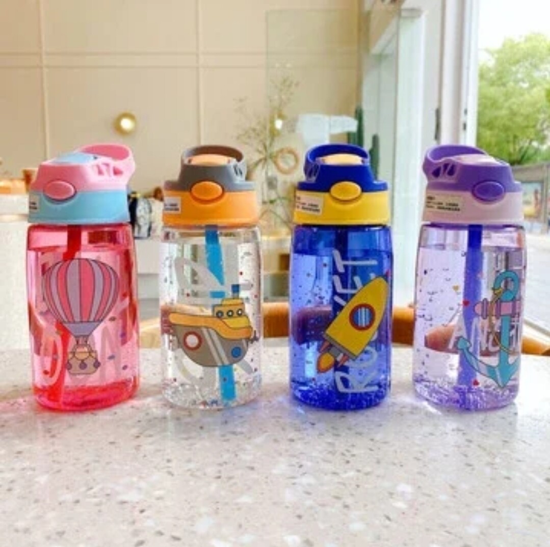 Kids Water bottle leakproof with a pop up straw suitable for kindergarten kid 480ml