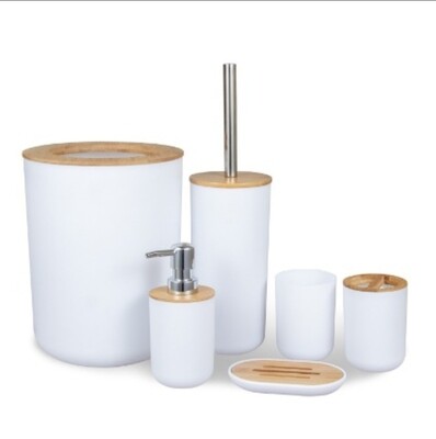 Luxury White 6pcs Bathroom Set Anita - Elegant Essentials for Your Home or Hotel