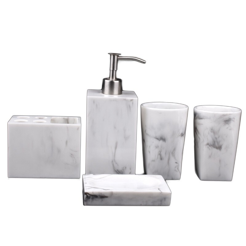 The Fashion Bathroom 5pcs Marble Bathroom Set
