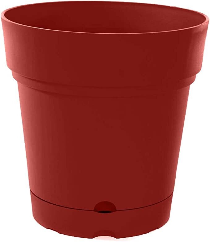 Mintra Home Garden Pot Colorful, Planter, Flower Pot  22cm Round with water reserve BURGUNDY