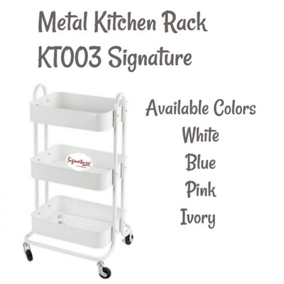 Signature KT003 Metal Rack Multipurpose Trolley size 42x29x83cm WHITE