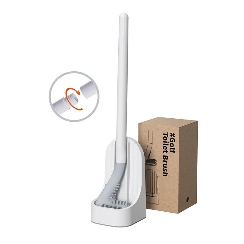GOLF silicon toilet brush with holder in decor colours #CD023