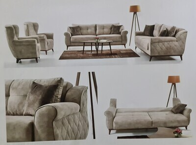 Turkish modern style plain colour 5 seater (3+1+1) sofa set ADONIS