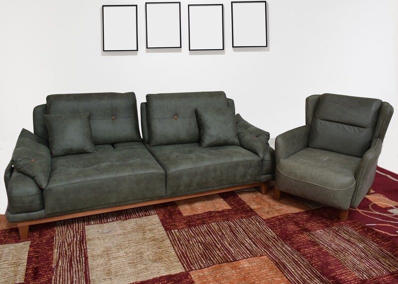 Turkish Modern style mix &amp; match 4 seater Sofa set (3+1).  SALONZA GREEN chesterfield sofa