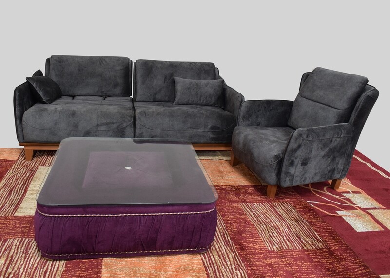 Turkish Modern style mix &amp; match 4 seater Sofa set (3+1). SALONZA GREY