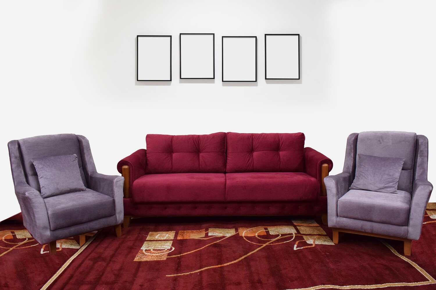 Turkish Modern style mix &amp; match five seater Sofa set 3+1+1. Opens to be a sofa bed.  AVENA