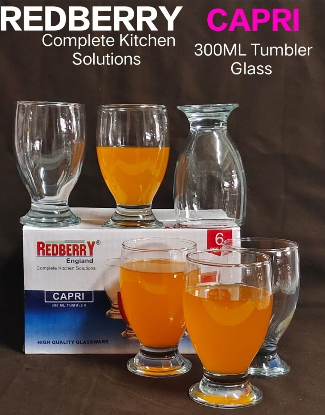 Redberry CAPRI Glass 6pcs Set - 600ml