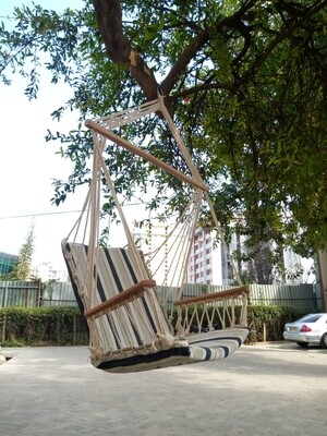 Luxury Balcony hanging chair. Patio swing chair. Comes with roof hanging hooks and chain
