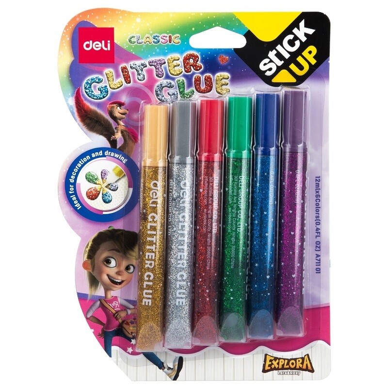 Deli glitter glue 12ML 6 colours A71101