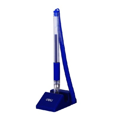 DELI E6791 Desk Pen Holder Stand - DEL Pet Set 0.5MM (Black/Blue)