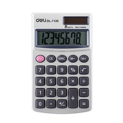 DELI easy E1120 pocket calculator 8-digit metal