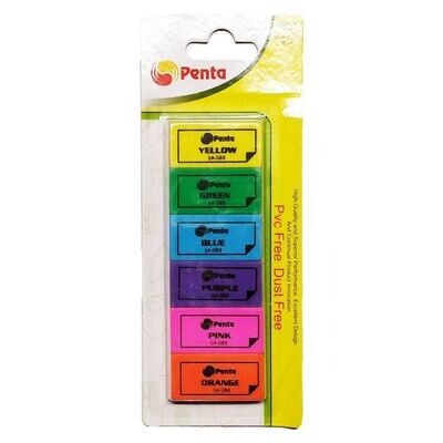 Penta Neon Eraser 6pcs set K017