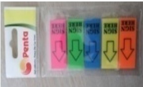 PENTA Sign Here Neon Sticky Notes - Set Of 5 NT:013