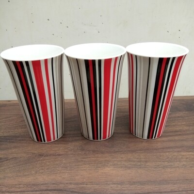 Giant coffee mug red black stripes #1041 price per piece