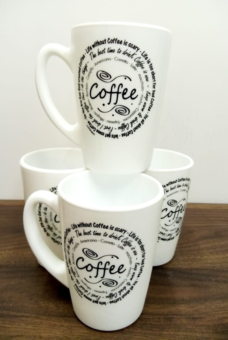 Luminarc Coffee Tea Mug White Ceramic Mug New Morning 32cl mug coffee Love 6pcs WHITE