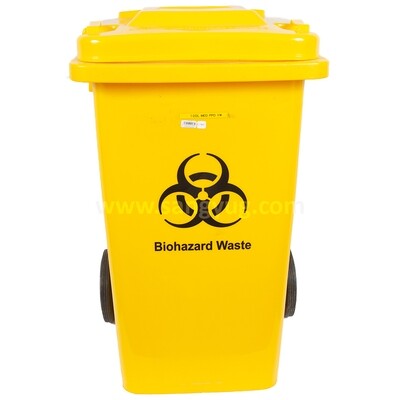Padded medical pedal dustbin 100L (53.5*47.5*80CM) YELLOW biohazard waste