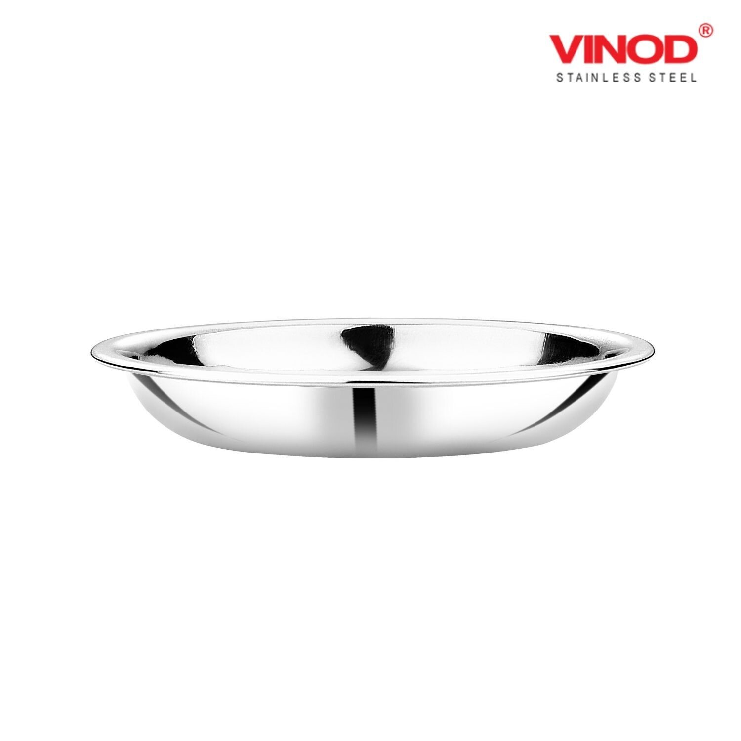 Vinod stainless steel halwa plate soup plate 22cm