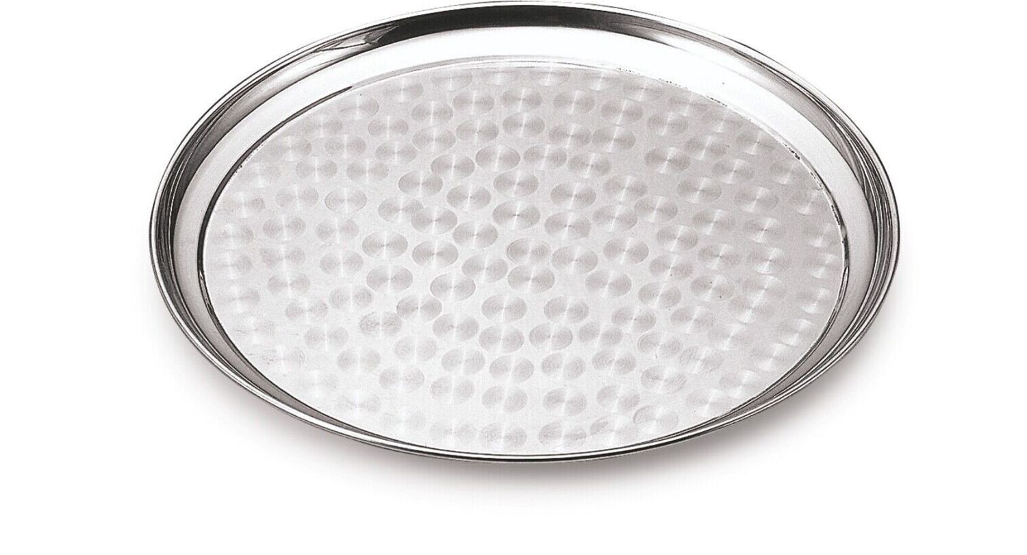 Vinod Stainless Steel Deco Round Serving Tray #15
