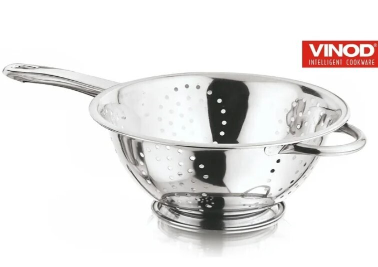 Vinod Stainless Steel Soup Colander 20cm - Purposeful Kitchen Strainer