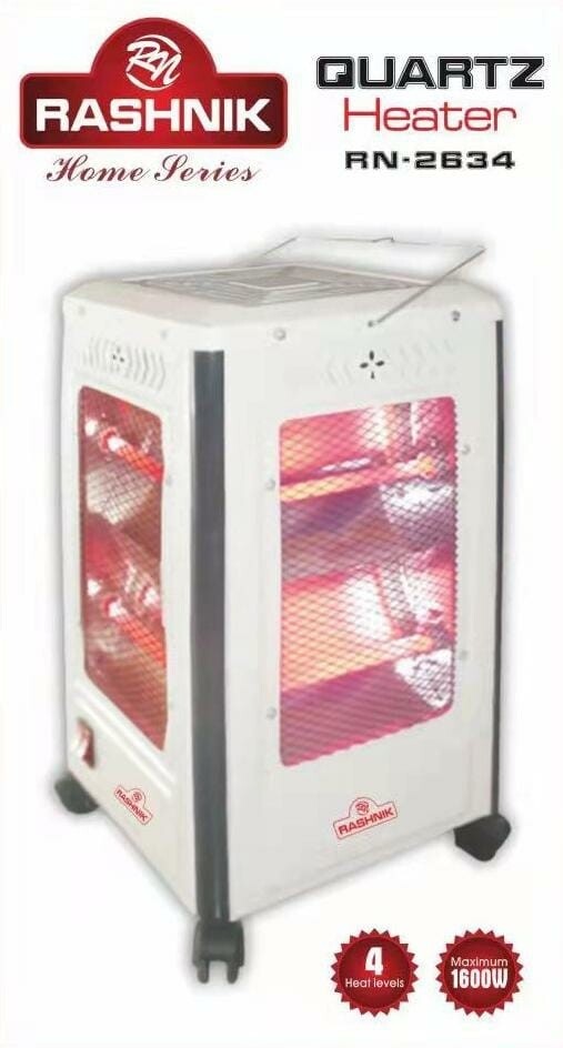 Rashnik Portable Quartz Room Heater 1600W with Wheels RN2634