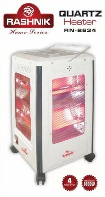 Rashnik portable Quartz room heater 1600W. with wheels RN2634 Size (L x W x H cm): 20 X 20 X 40
