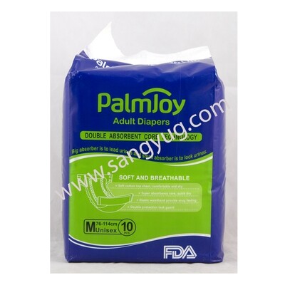 Palmjoy adult tie on diapers coloured bag.  Small waist 76-114cm 10pcs bag  XSCK01-10M