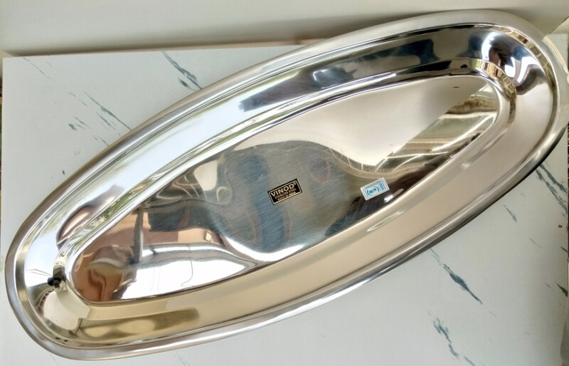 Vinod stainless steel Large Oval Fish platter #60