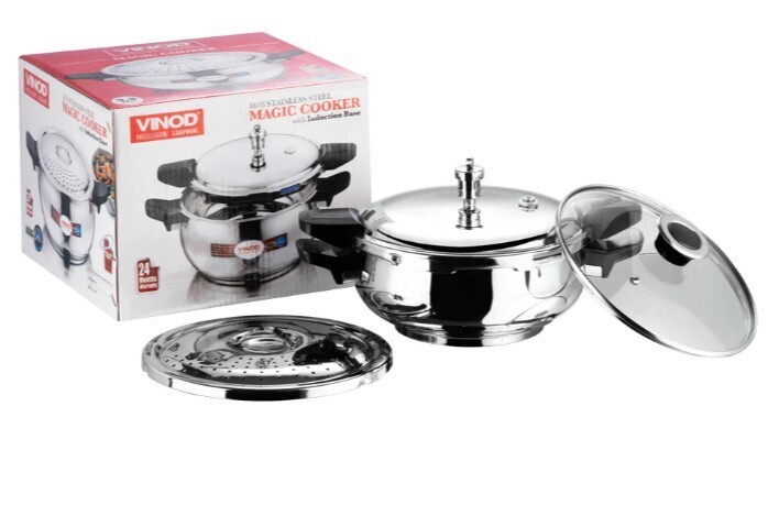 Vinod 18/8 Stainless Steel Magic Pressure Cooker 3.5L