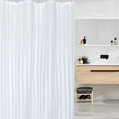 White stripped high quality shower curtain 180x200cm