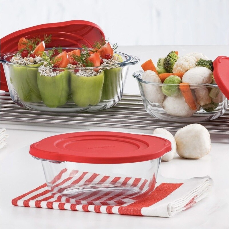 Pasabahce Borcam bake ware dish with plastic Lid