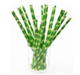 Super Touch paper straw bamboo print 8X230mm pack 100pcs