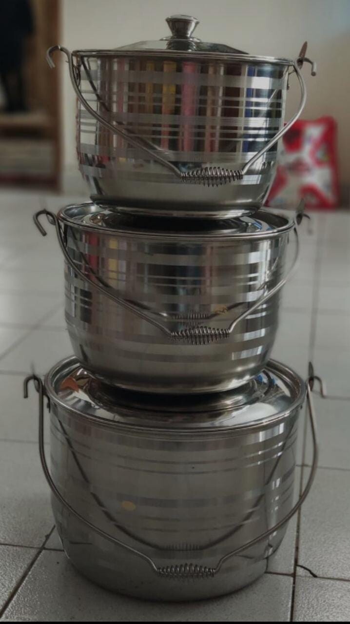 Exival 6pcs Stainless steel milk cans with lids