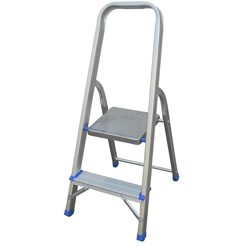 Household Aluminum Ladder; 3 Steps, With Extended Height Handle for