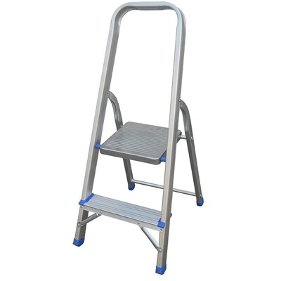 Gorilla Ladders Household Aluminum Ladder - 2 Steps with Extended Height Handle YB-602L