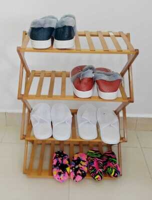 Planetsky mini bamboo 4 layer folding shoe rack/plant organiser