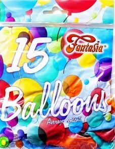 Fantasia 15 balloons pack average contents JM2154