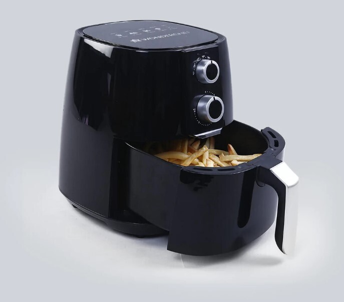 Wonderchef Prato Air Fryer, 3.8 Litres Non-Stick Basket, Auto shut-off, Timer And Temperature Control, 2 Years Warranty, 1450W, Black, Non-Stick