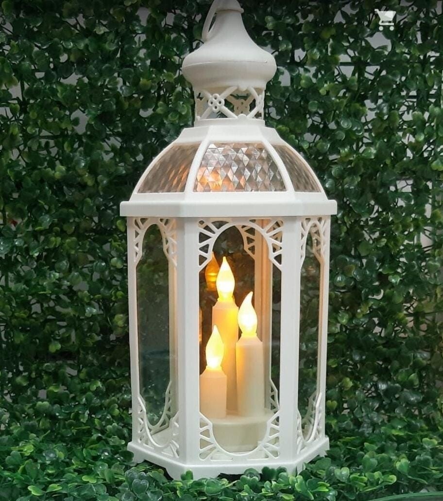 Vintage Decorative LED Lantern. Uses battery. Colour white H37CM