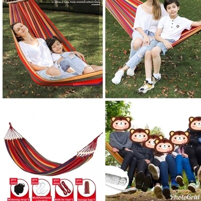 Rainbow colours hammock with accessories 4 pax 150kg capacity