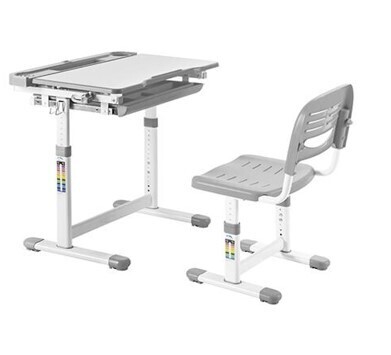 Screw-locking  height adjustable kids desk &amp; full backrest chair set   B204EDU