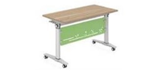 Office Desk With Wheel, Nestable, Dark Wood + Black Flag + Black Baffle, 1400WX600DX750H, MFC Boards &amp;  Steel Leg With Powder Coated, Document Pocket, Foldable, Under Take 75Kg