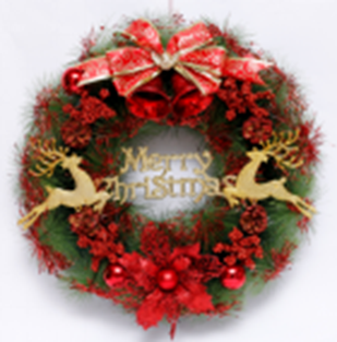 Wreath Christmas Decoration wreath 40*11cm red #SYHHA-0823246