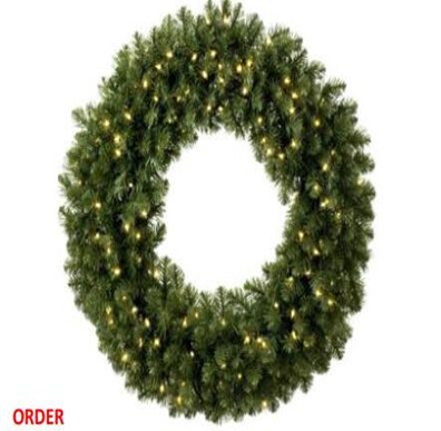 Christmas 24 Inch Diameter Wreath, With Led Lights, Warm White #WT-60